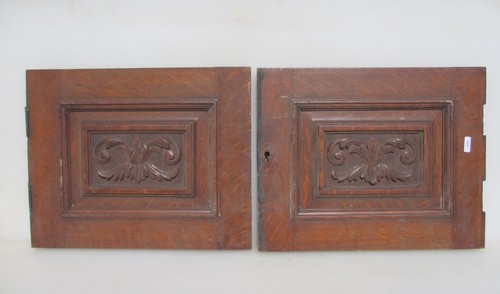 Victorian carved wooden panels - carved,