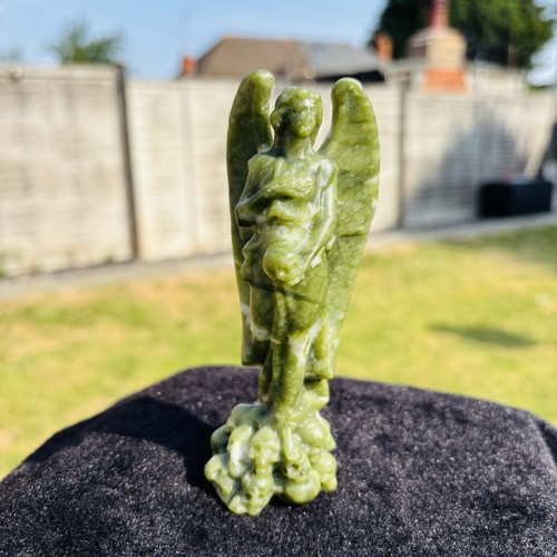 Green jade crystal - crystal, carved