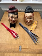 Vintage Stan Laurel & Oliver Hardy Vinyl Masks (Fancy Dress)