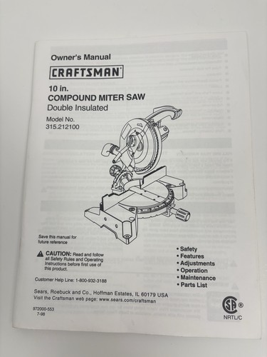 Craftsman compound miter saw - compound,