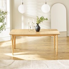 Leif Rectangular Oak Solid Wood Extending 6 Seater Dining Table