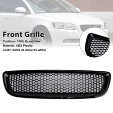 Gloss Black Front Bumper Honeycomb Grille Grill Fit Volvo S40 V50 2008-2012/