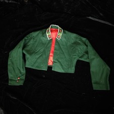 1940s Folk Art Green & Red