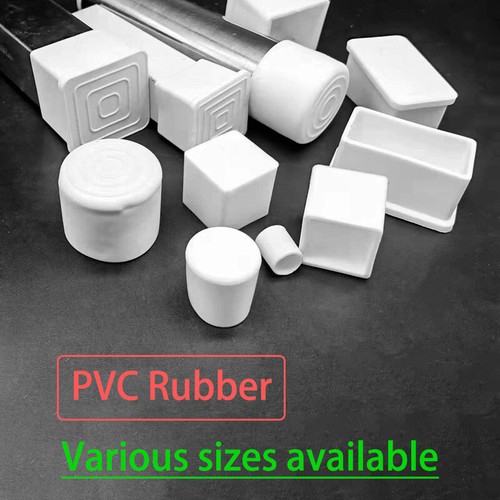 White rubber chair ferrules - rubber,