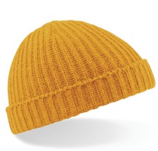 Trawler Fisherman Beanie Hat Ribbed Woolly Knitted Ski Skateboard Retro Beenie