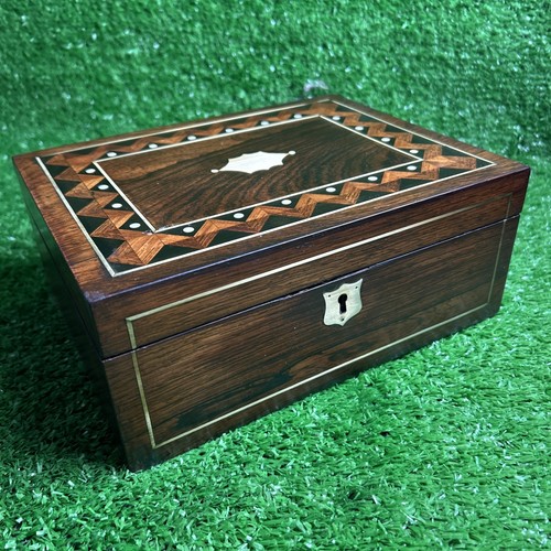 Antique wooden box - , brass