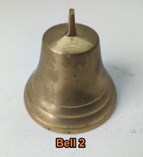 Brass Service or Ships Bell wall mounted 3.5in brushed brass / USED