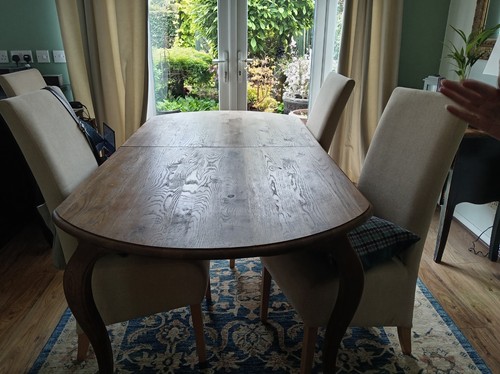 Solid oak extending dining