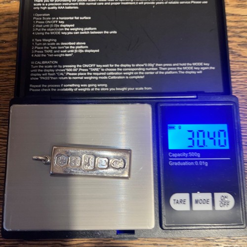 1oz solid silver ingot