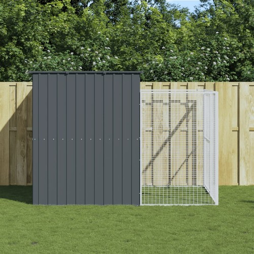 Dog house with run anthracite - dog,