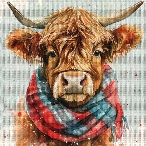 Rustic cow printed count - cow,