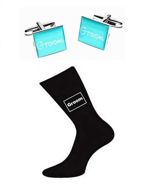 Turquoise cufflinks socks - cufflinks,