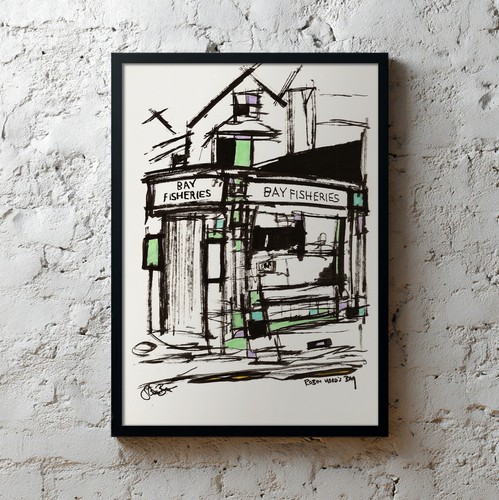 Robin hood bay framed - ❤,