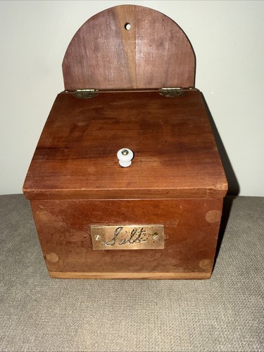 Antique primitive wood salt - antique,