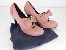 Mariella Burani Heels Pink Rose Suede Bow Retro Style 50s Pumps Court Shoes 38 5