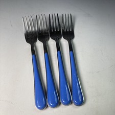 4 x vintage retro Royal Doulton EXPRESSIONS blue cutlery dinner forks