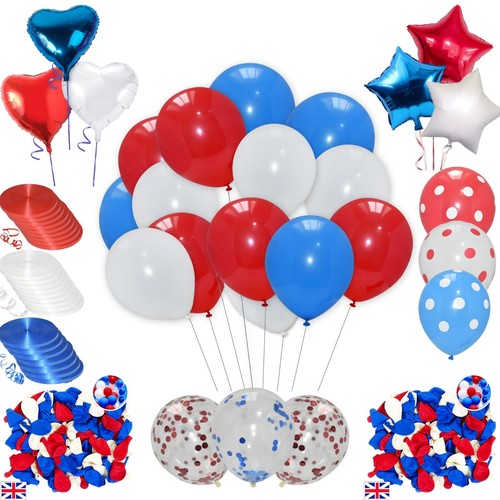 Blue red white balloons union - red,