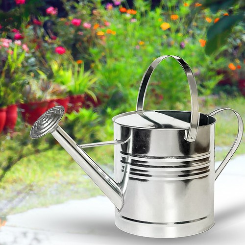 Galvanised watering can metal - galvanised,