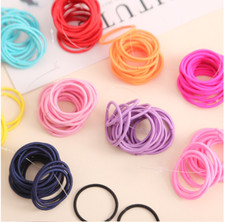 50 Girls 2mm Thin School Uniform Endless Hair Elastics Bobbles Bands Ponios