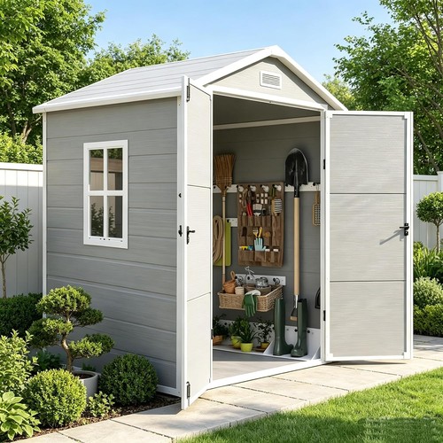 Metal garden storage shed - garden,