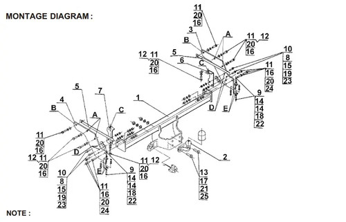 Flange neck tow bar - flange, mazda