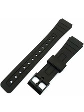 18mm Black Replacement Strap For Casio F-91W F-94 F-94W F-105W(PINS INCLUDED)