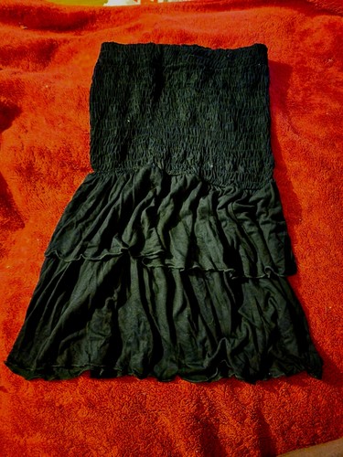 Black shirred frill ruffle - black,