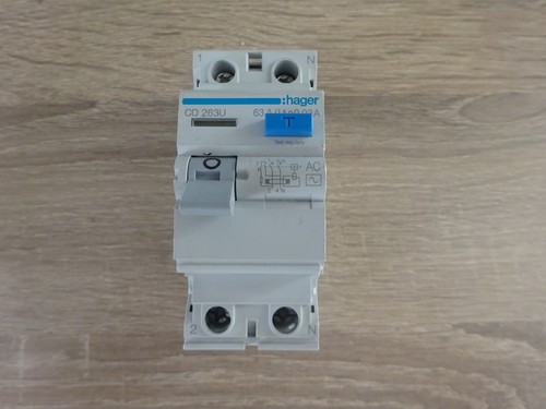 Hager 63a double pole rcd - double,
