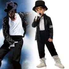 Michael Jackson Billie Jean Cosplay Costume Halloween Fancy Dress for Kids Boys