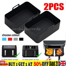 Air Fryer Silicone Pot Dual Basket  Accessories Reusable Handle Liners For Ninja