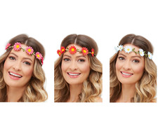Ladies Hawaiian Hippie Daisy Flower Fancy Dress Hawaiian Headband Hair Accessory