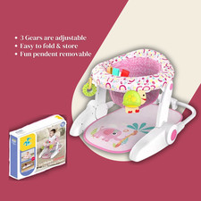 3-in-1 Baby Activity Center Seat with Mat Infant Play Chair Learning Toys