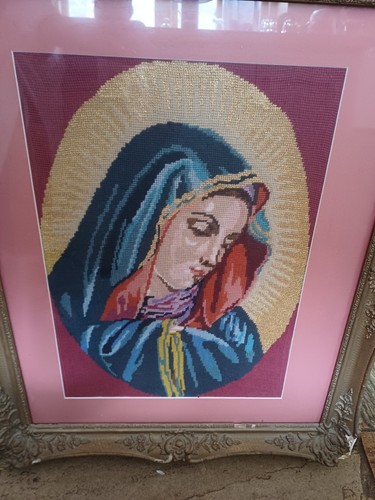 Vintage embroidered picture - embroidered,