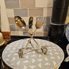 Vintage style Laura Ashley Metal Cutlery fork spoon knife holder cook book stand