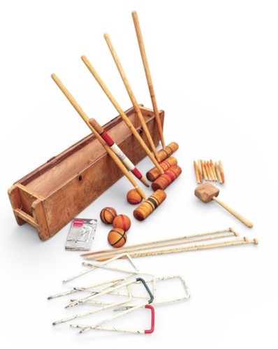 Croquet set wooden case - wooden,