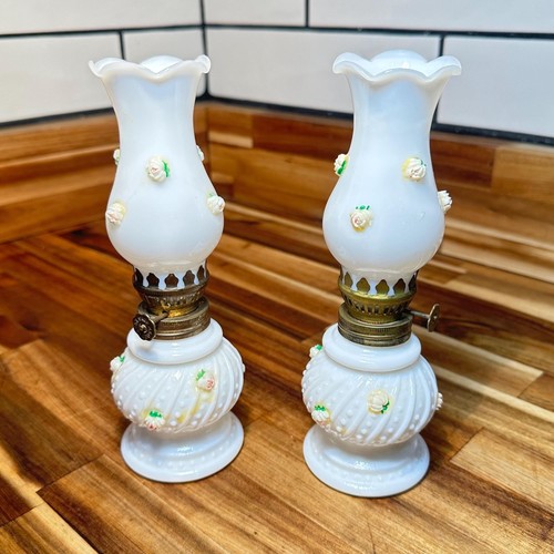 Pair vintage milk glass - pair,