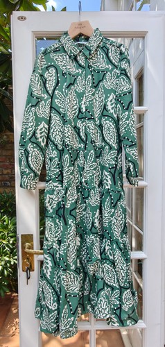 Zara green white leaf - green,