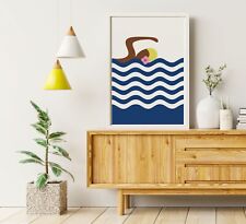 Orla Kiely Mid century modern wall art print, retro print The Swimmer
