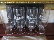 carlsberg stem pint glasses x