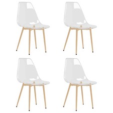 2/4x Dining Chairs Transparent