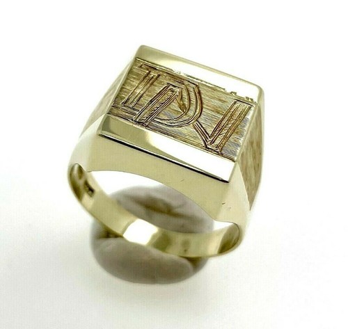 Men signet ring 333 gold - men's,