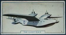 SHORT KNUCKLEDUSTER R24/31 FLYING-BOAT   Vintage 1930's Card  DE23M