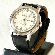 107OH-ed, valuable vintage Swiss Jaeger-LeCoultre retro watch, overseas silver