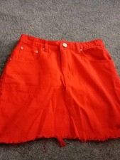 Boohoo Womens Size 10 Red Shorti Skirt