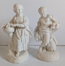 Sevres Style 19th Century Antique French Parian Figurines