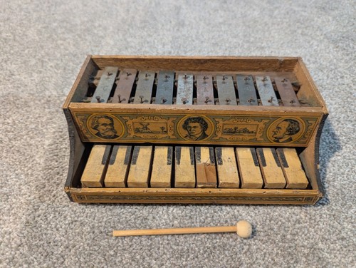 Antique toy piano xylophone - antique,