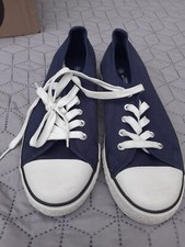 Ladies Womens Mens  Canvas Shoes Plimsolls Gym Trainers Lace Up Pumps Size 5