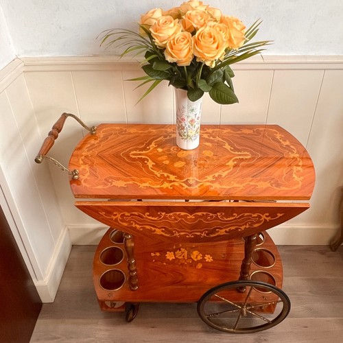Gold folding bar cart - gold,