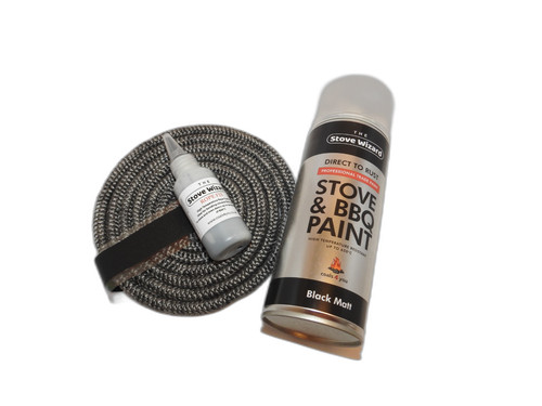 Black stove rope kit wood - black, 2.5m