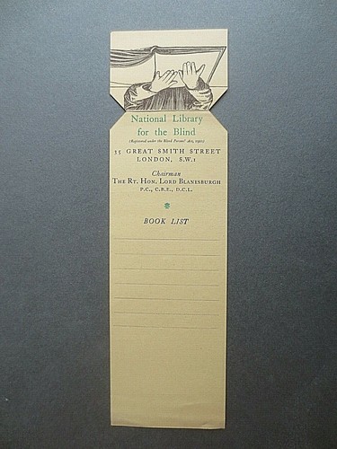 1930s bookmark braille - 1930s,